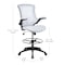 Flash Furniture Kelista Mid-Back White Mesh Ergonomic Drafting Chair with Adjustable Foot Ring and Flip-Up Arms BL-X-5M-D-WH-GG - alternate 9